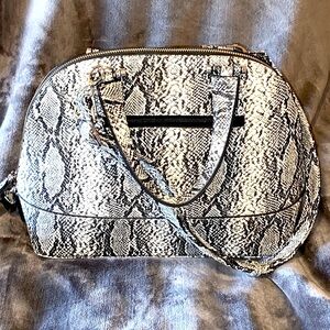 Structured faux snake hand or shoulder bag